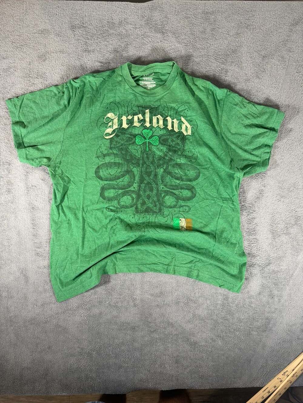 St Patrick's Ireland Shamrock Graphic T-Shirt Size XL Green